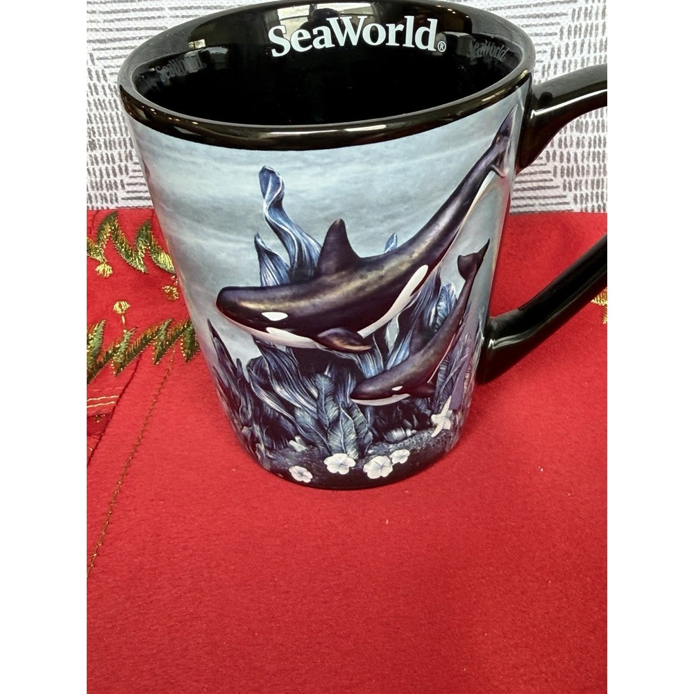 Orcas Killer Whales 3D Textured Seaworld 14 oz Coffee Tea Cup Mug